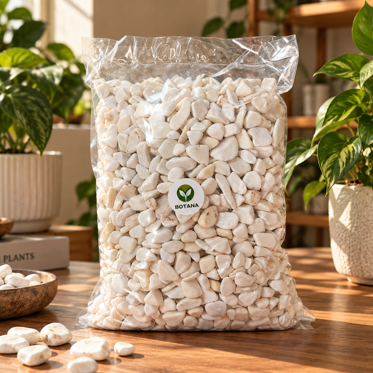 Botana | Premium Beyaz Dolomit Saksı Taşı 4 Kg